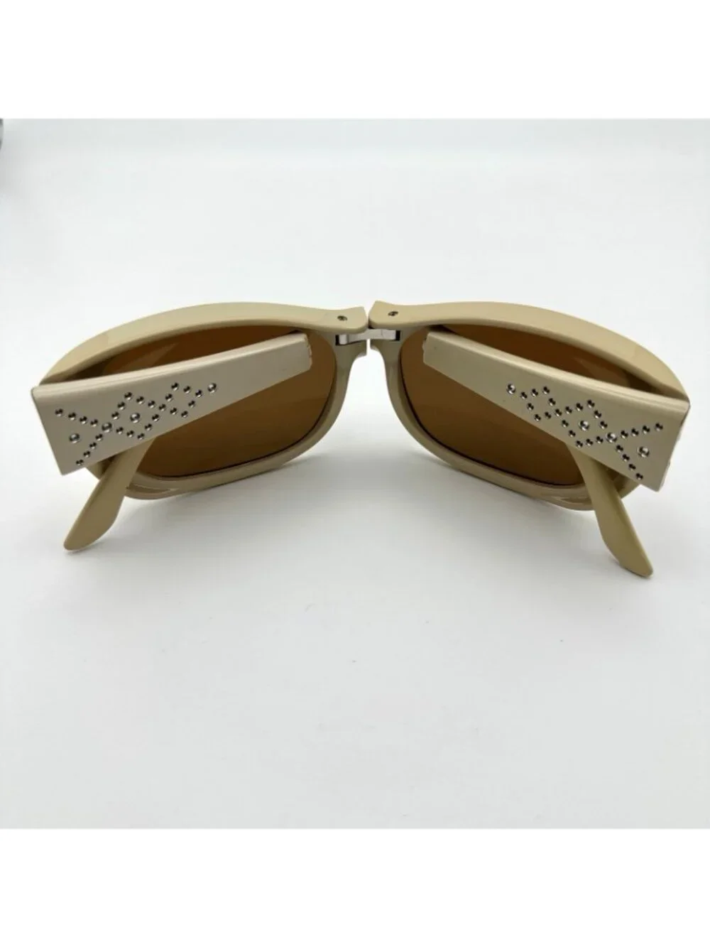 Haven Morgan Beige FitOver Folding Polarized Sunglasses Rhinestones 3HVM46B1S3AD